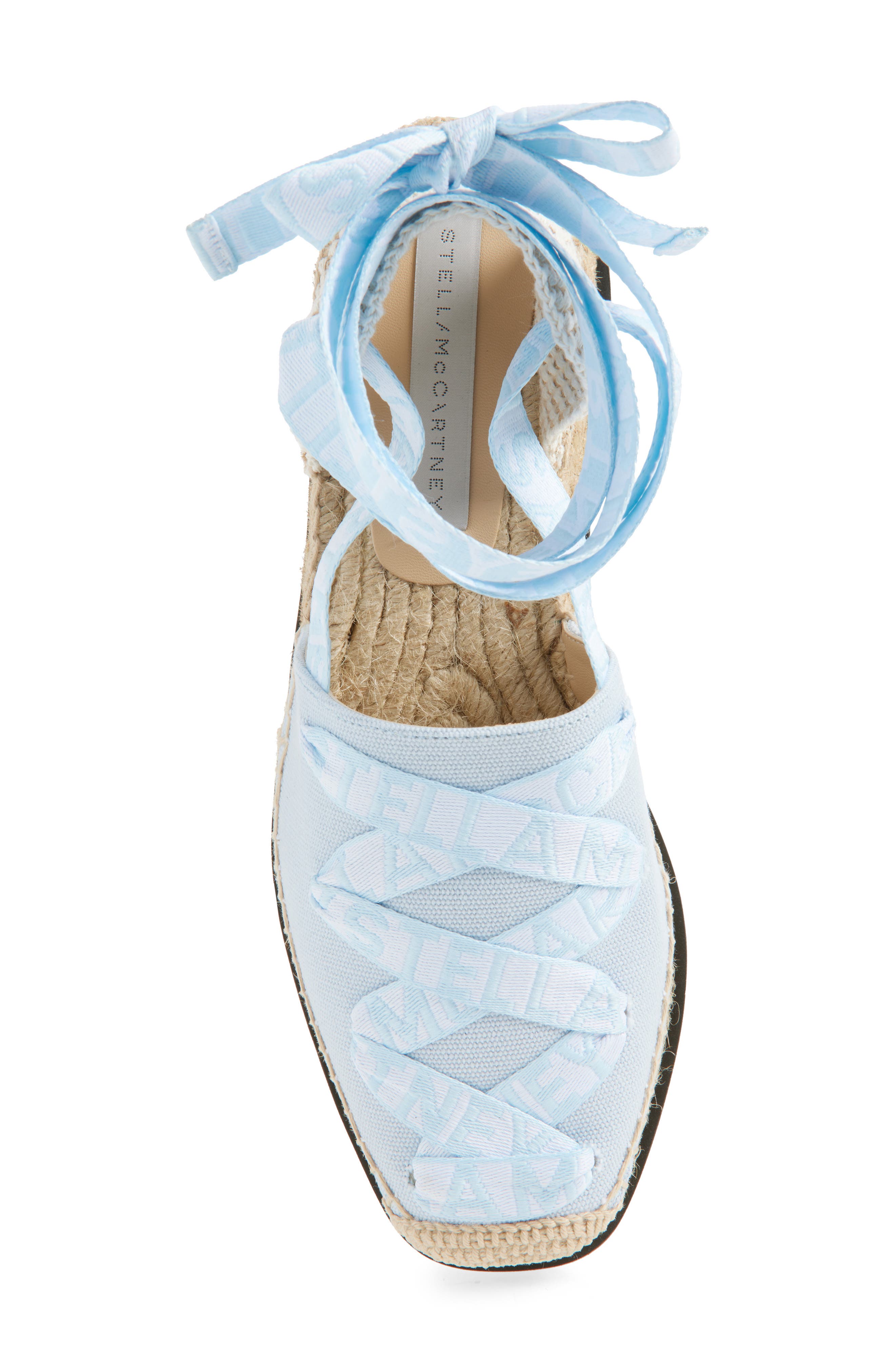 Stella McCartney Gaia Logo Strap Espadrille, Alternate, color, Powder Blue