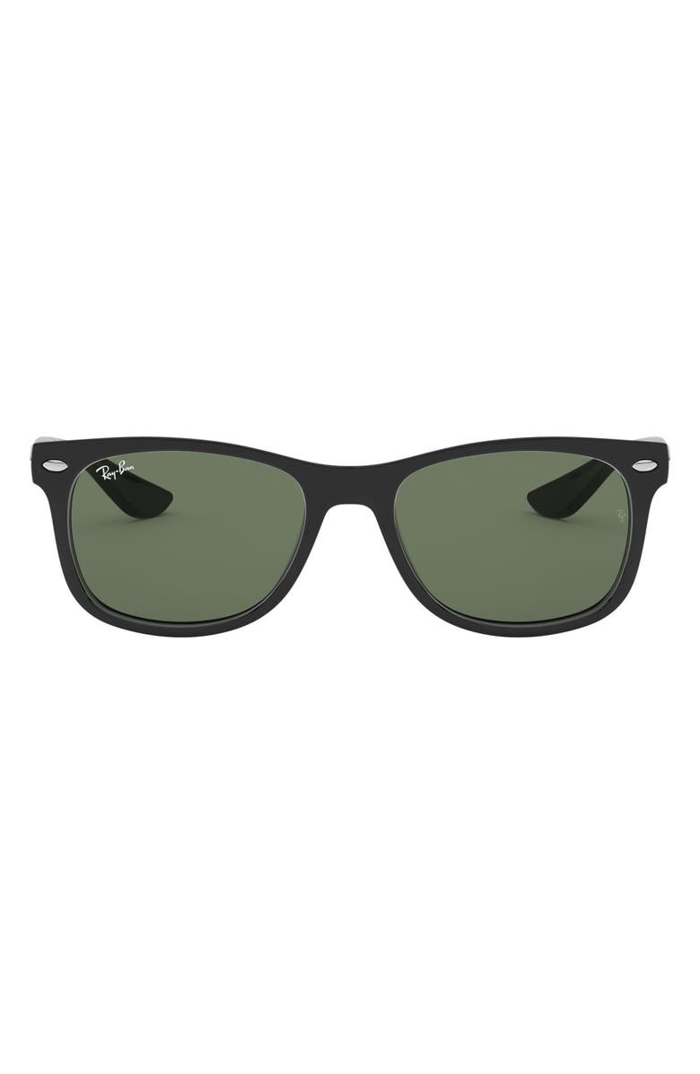 Ray-Ban Junior 48mm Wayfarer Sunglasses, Main, color, Black/ Green Solid