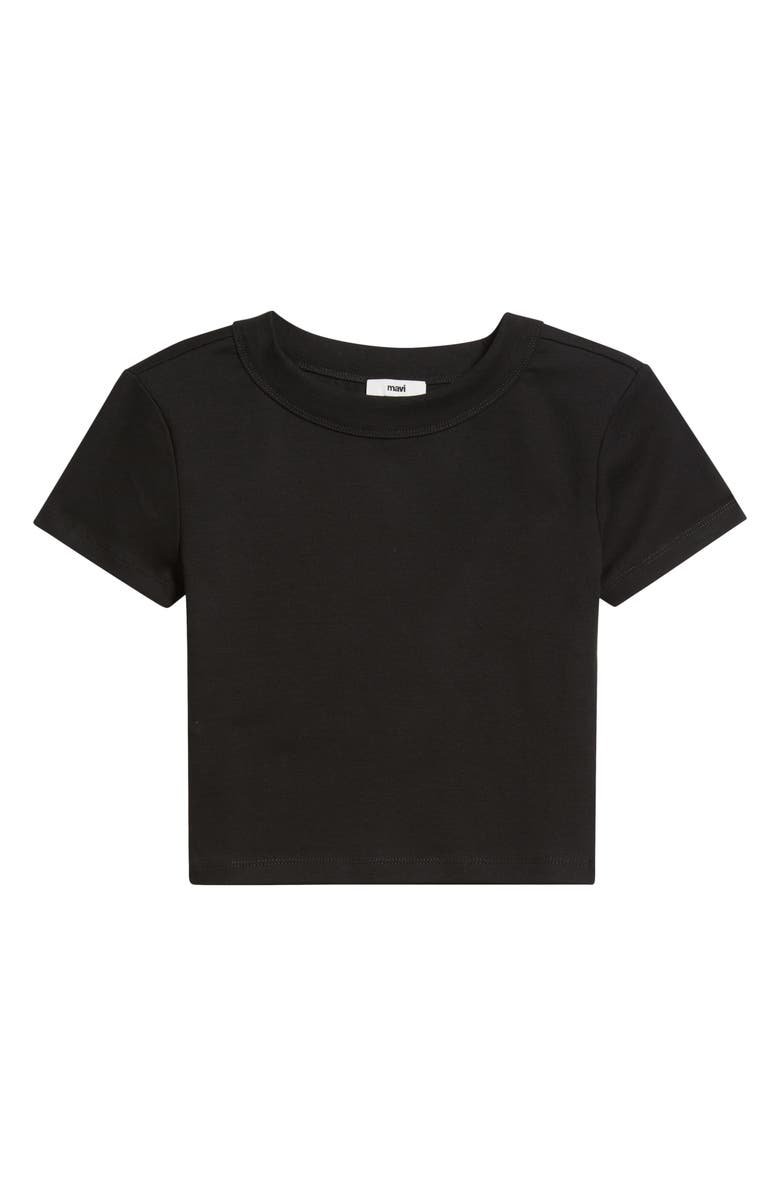 Mavi Jeans Crop Stretch Cotton T-Shirt, Alternate, color, Black