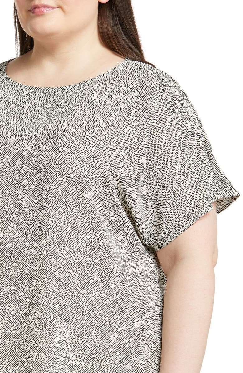Anne Klein Dot Print Blouse, Alternate, color, Anne White/ Anne Black