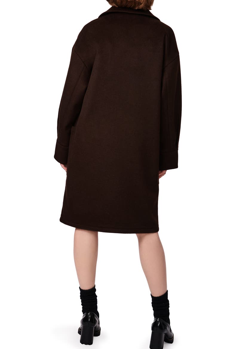 Notched Collar Longline Coat, Alternate, color, ESPRESSO
