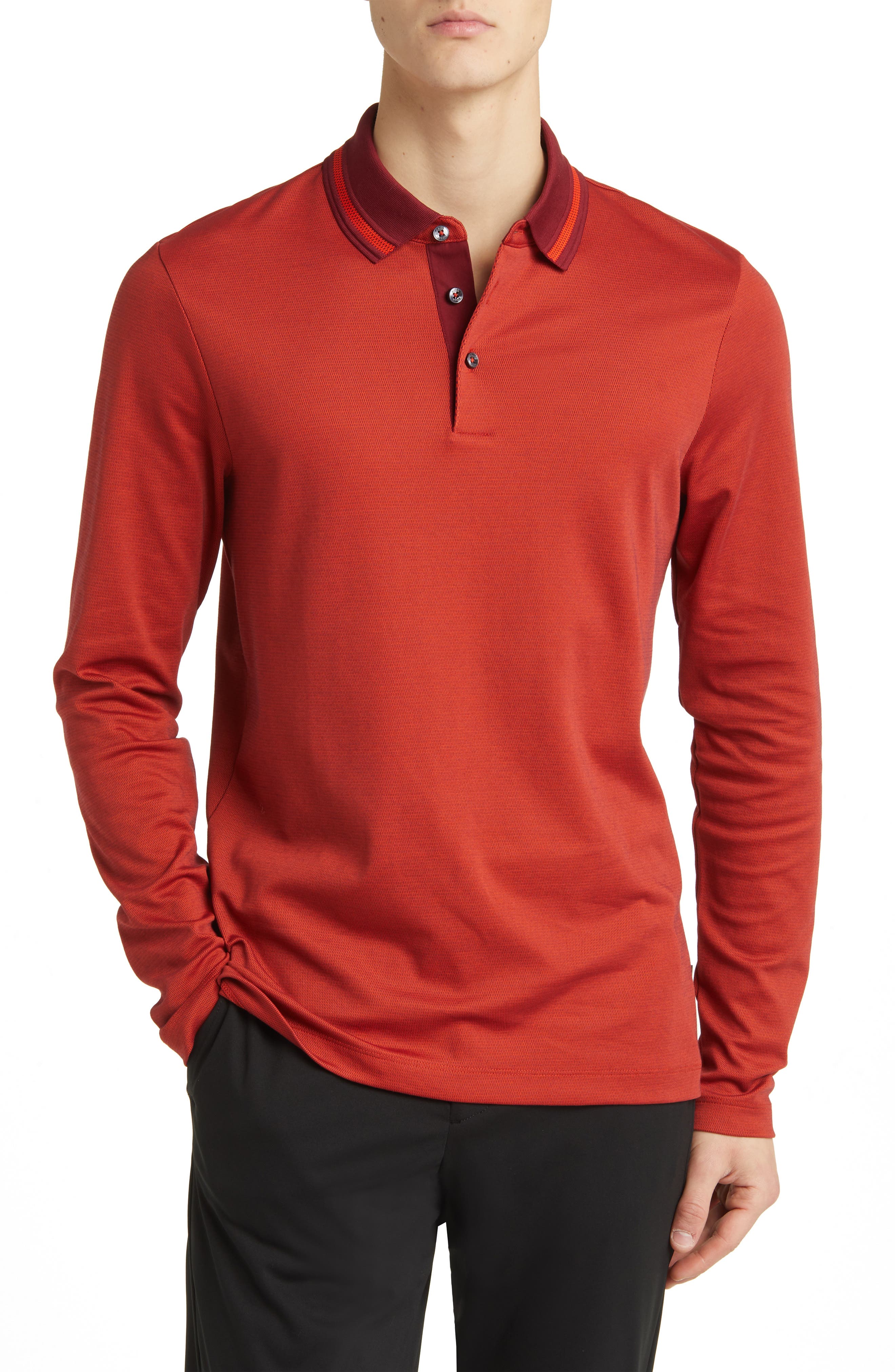BOSS Pleins Long Sleeve Polo