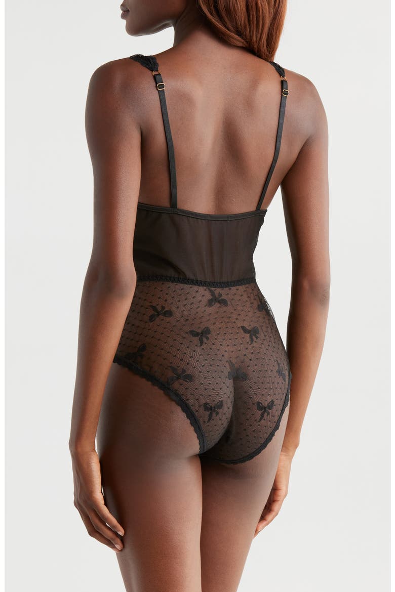 Sheer Mesh Teddy, Alternate, color, BLACK