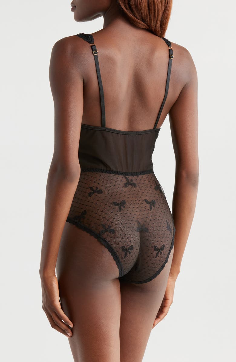 KILO BRAVA Sheer Mesh Teddy, Alternate, color, Black