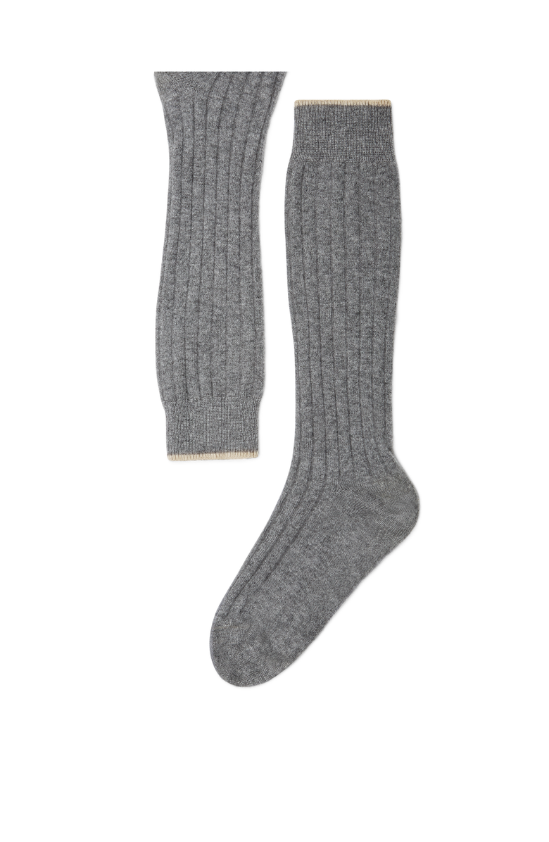 Brunello Cucinelli Rib knit socks, Main, color, Dark Grey