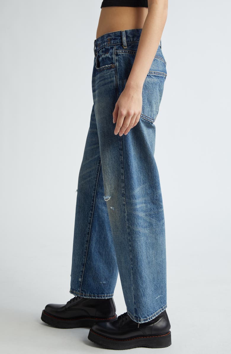 R13 Distressed Ex Boyfriend Jeans, Alternate, color,