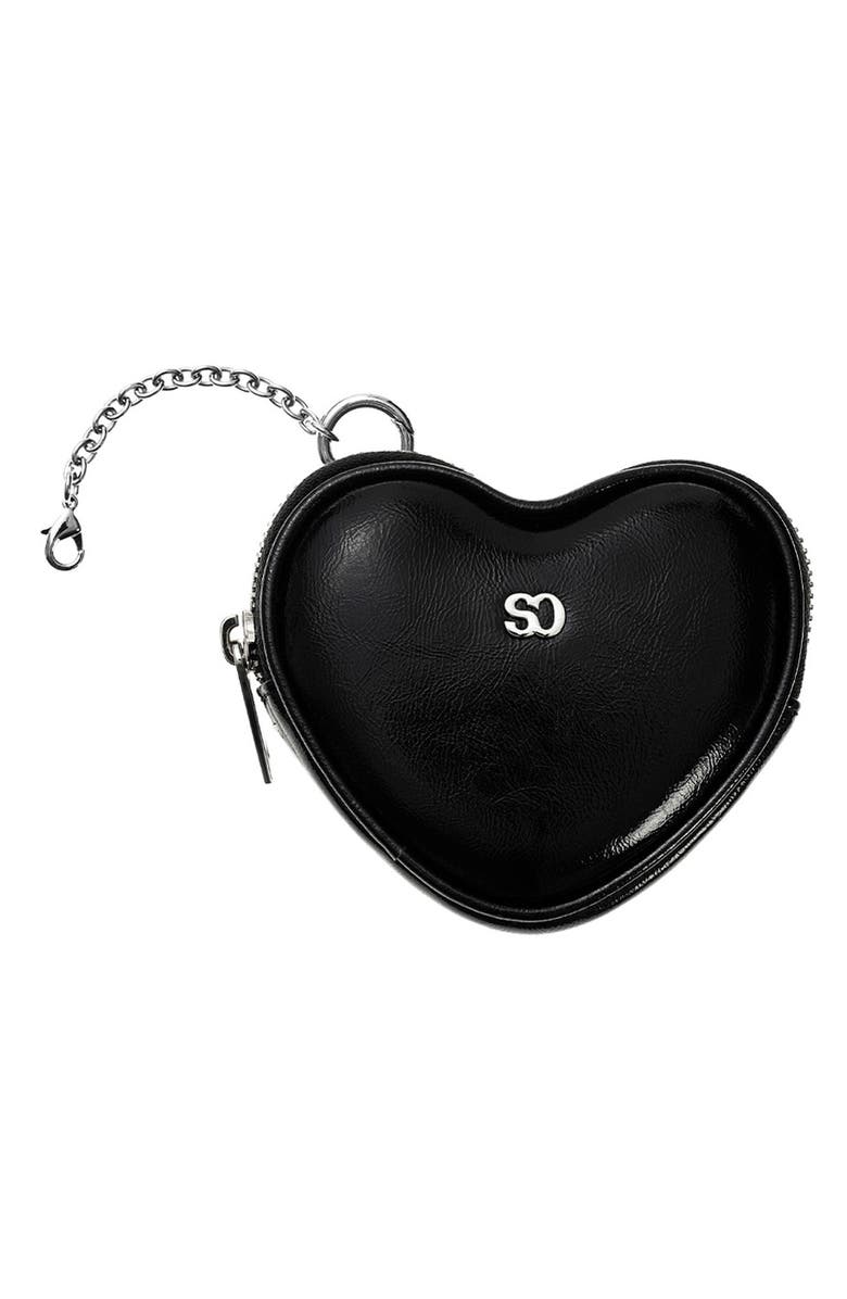 Stand Oil Heart Faux Leather AirPods Case, Main, color, Black
