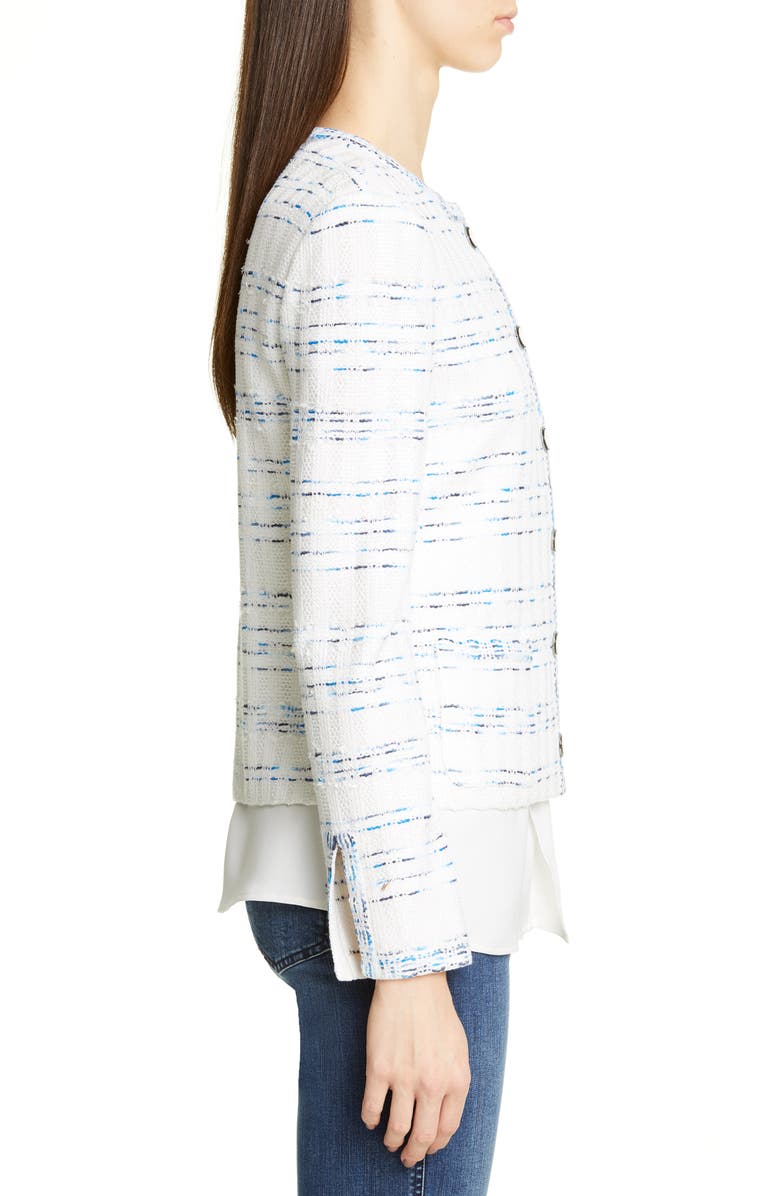 St. John Collection Pacific Space Dyed Tweed Knit Jacket, Alternate, color, 