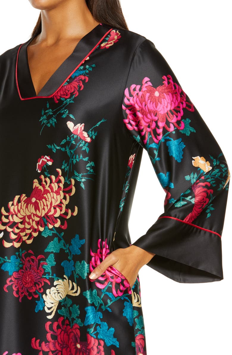 Natori Chrysanthemum Satin Nightgown, Alternate, color,