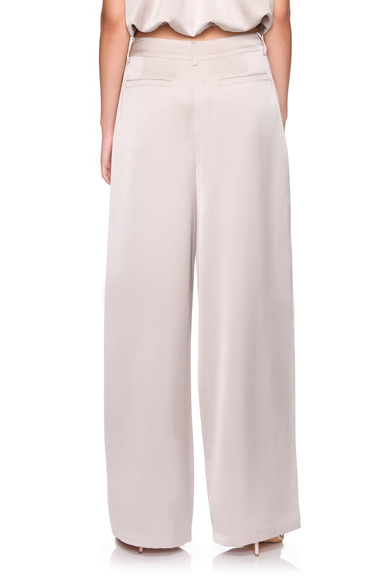 Susana Monaco Pleated Satin Pants, Alternate, color, Sandstone