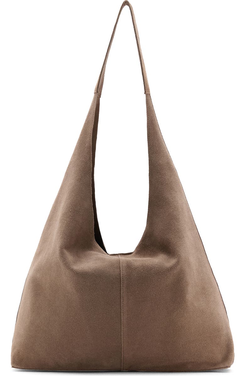 MANGO TEEN Suede Shoulder Bag, Main, color, Medium Brown