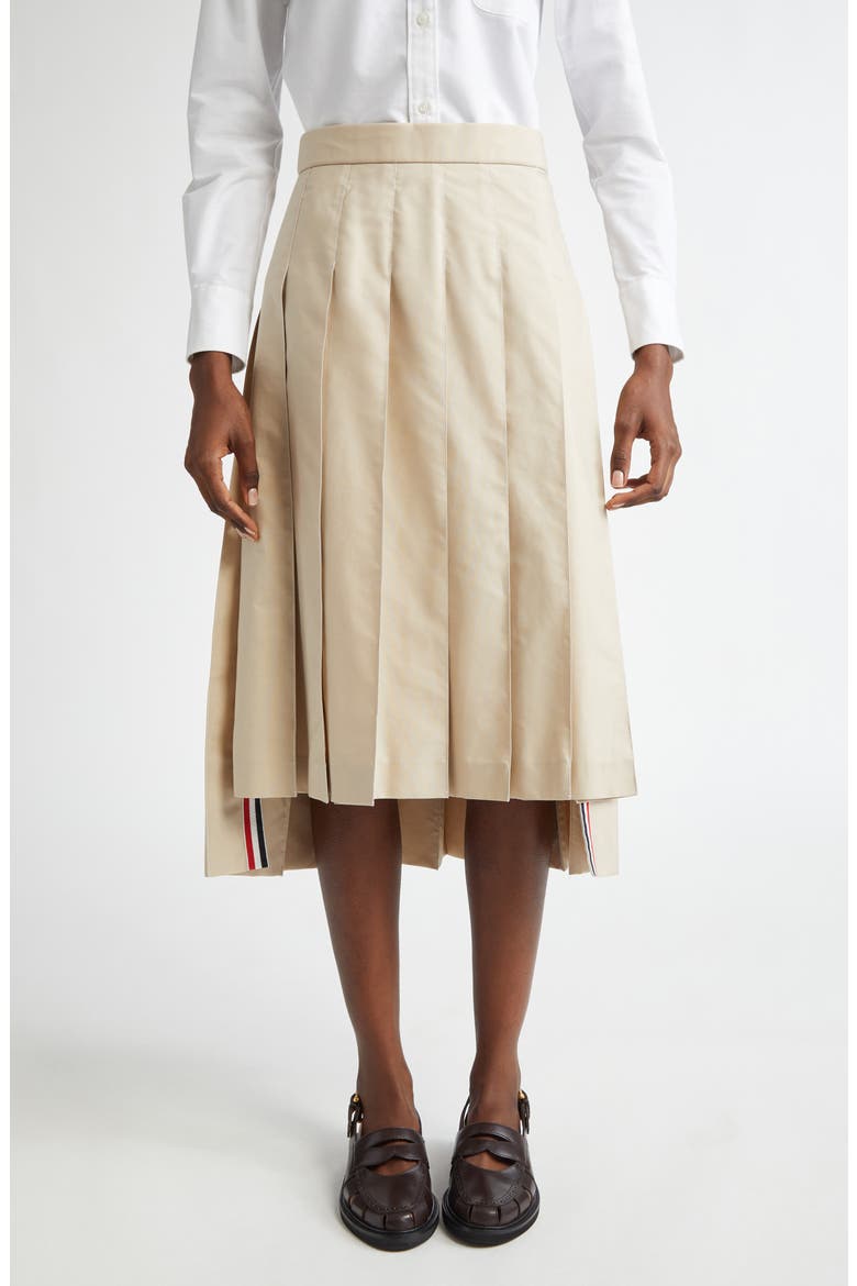 Drop Back Pleated Skirt, Main, color, KHAKI