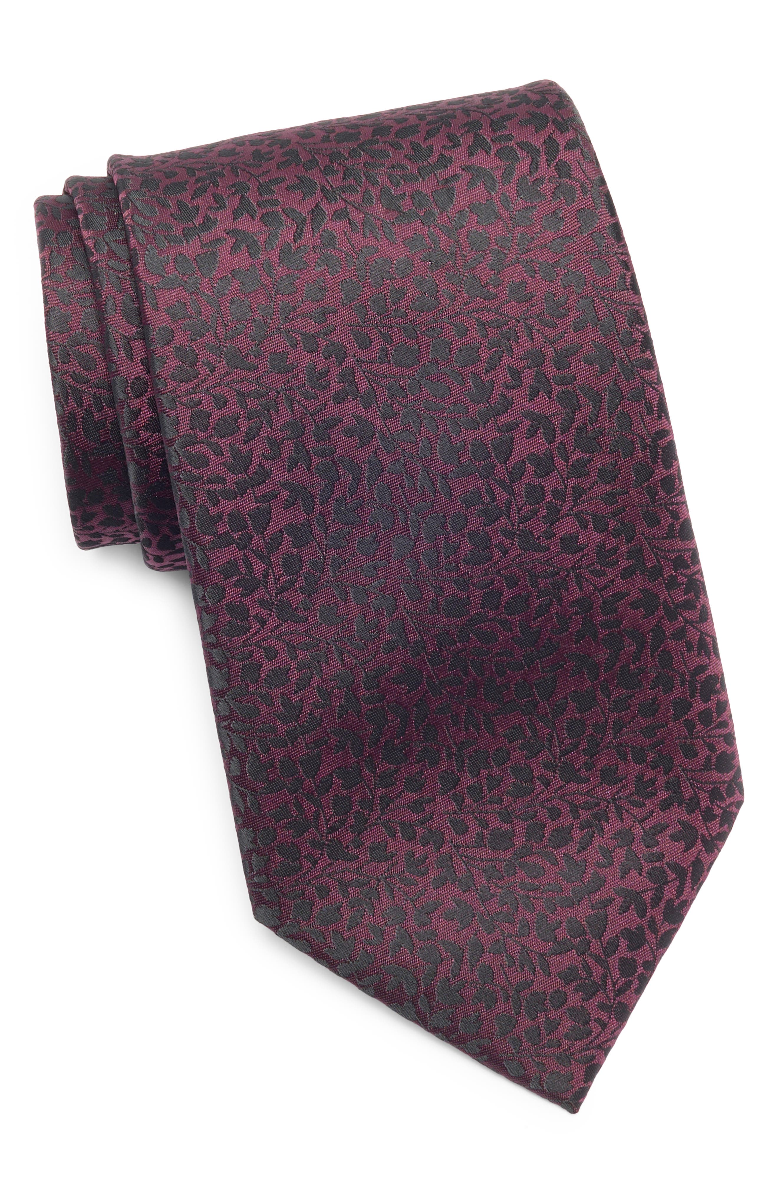 TOM BAINE Leaf Jacquard Tie