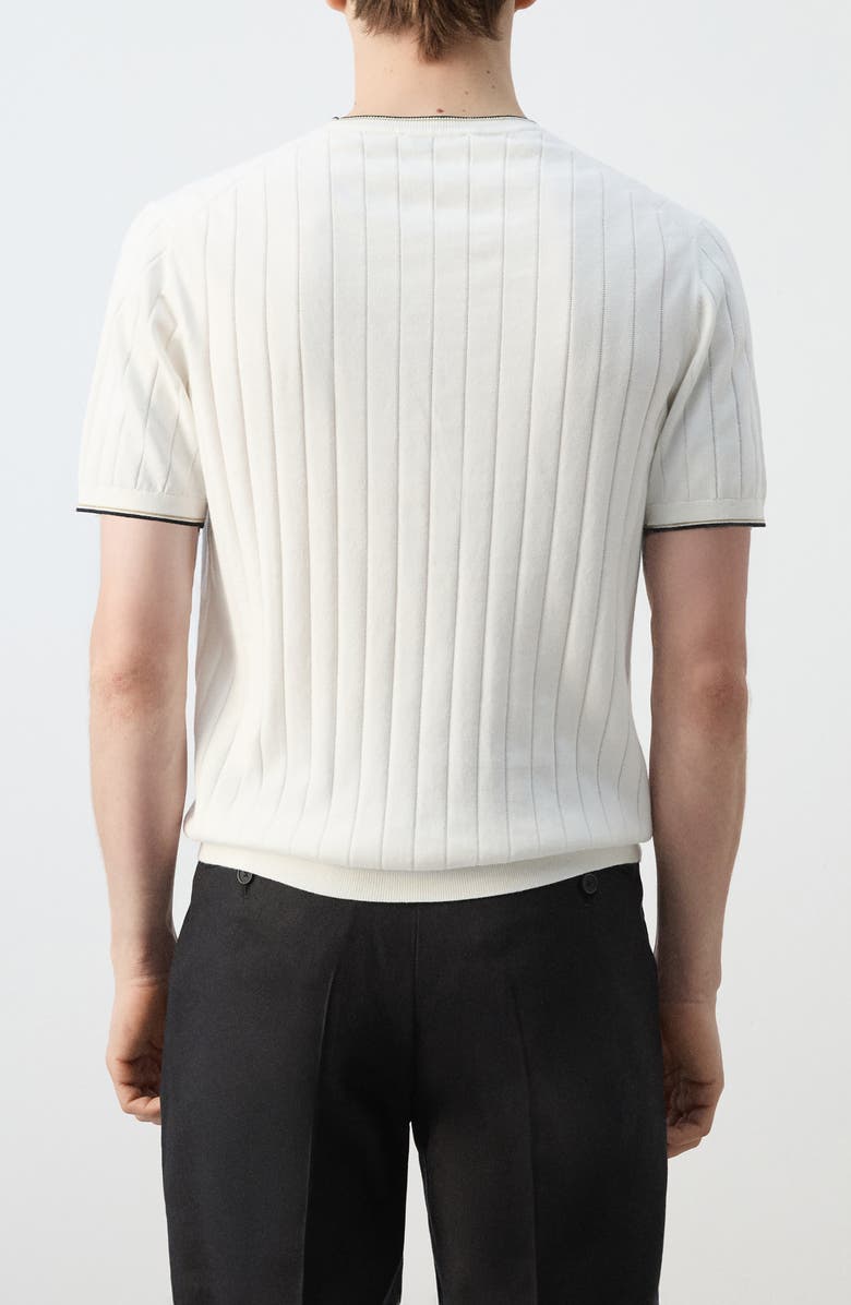 MANGO Rib Crewneck Shirt, Alternate, color, Off White