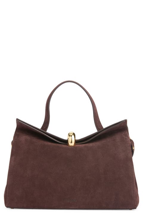 Le Valerie Suede Top Handle Bag
