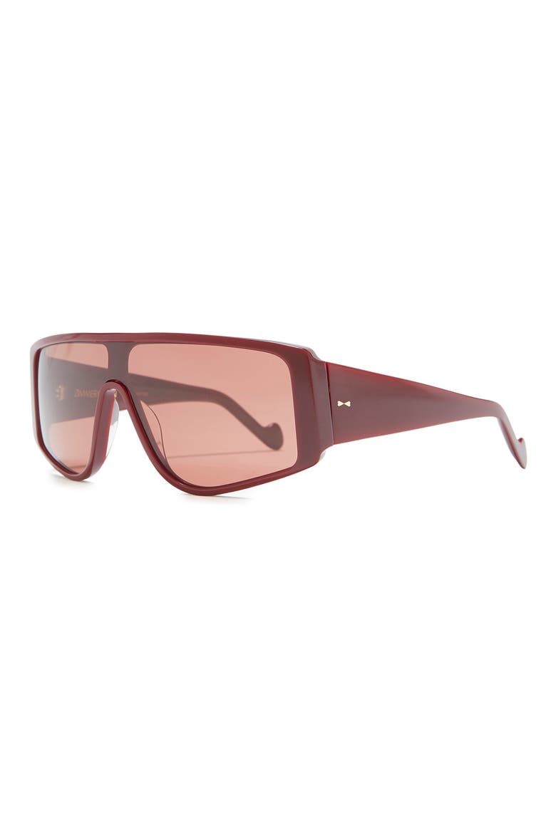 136mm Whitewash Shield Sunglasses, Alternate, color, BURGUNDY / BURGUNDY MONO