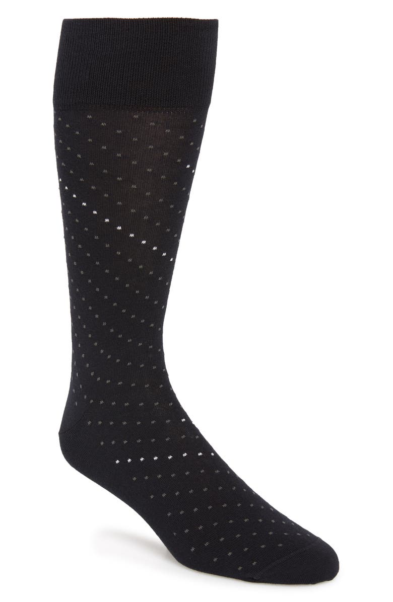Nordstrom Signature Dot Pima Cotton Blend Dress Socks, Main, color, 