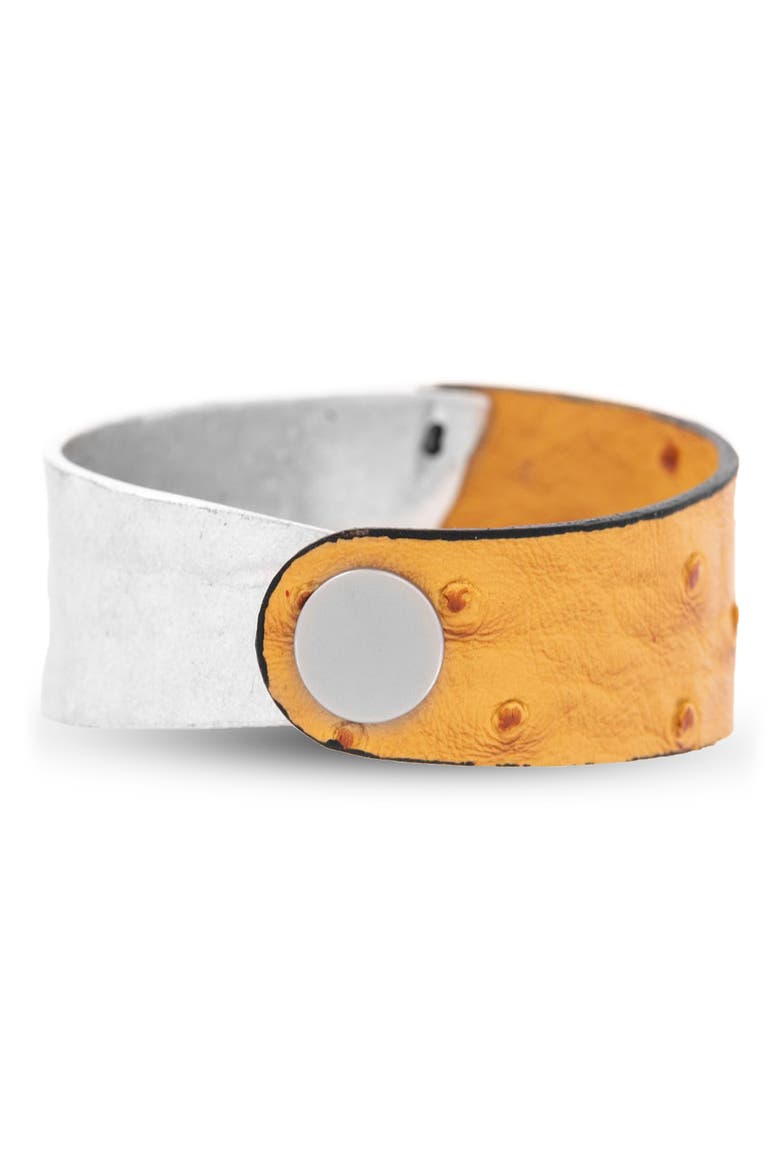 Wild Ways Faux Leather Bracelet, Alternate, color, YELLOW