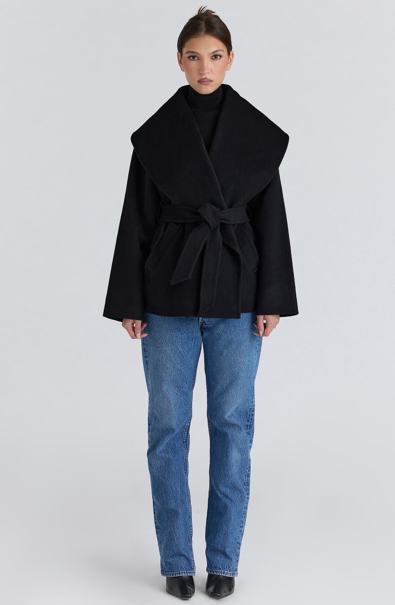 HOUSE OF CB James Shawl Collar Wool Blend Wrap Jacket, Alternate, color,