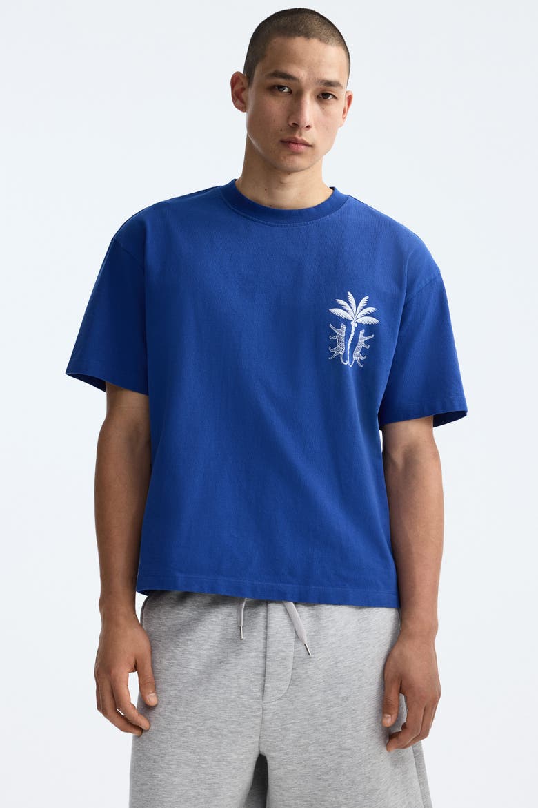 Relaxed Fit Printed Cotton T-shirt, Main, color, Blue/Hotel Imaginaire