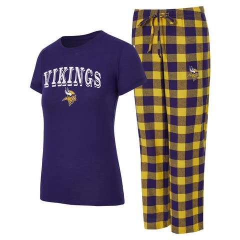 Women's Concepts Sport  Purple/Gold Minnesota Vikings Avondale T-Shirt & Pants Flannel PJ Set
