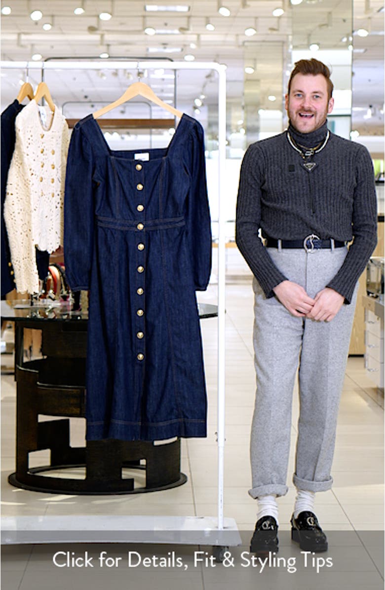 Celeste Long Sleeve Denim Midi Dress, sales video thumbnail