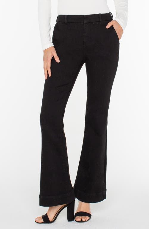 Liverpool Los Angeles Pearl Flare Pull-on Flare Jeans In Black