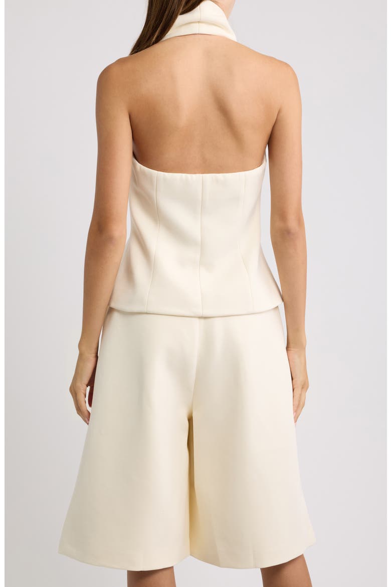 Front Zip Halter Top, Alternate, color, ECRU