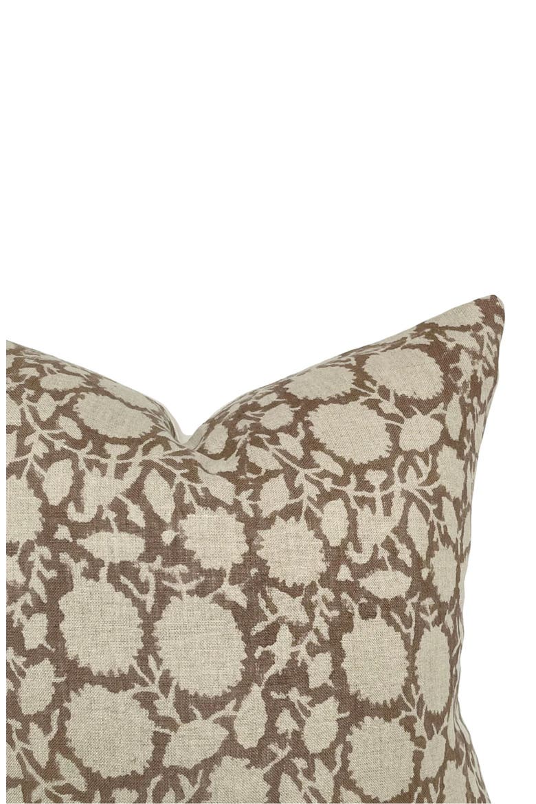 Madison Dark Rose Floral Handblock Pillow Cover, Alternate, color, Dark Rose