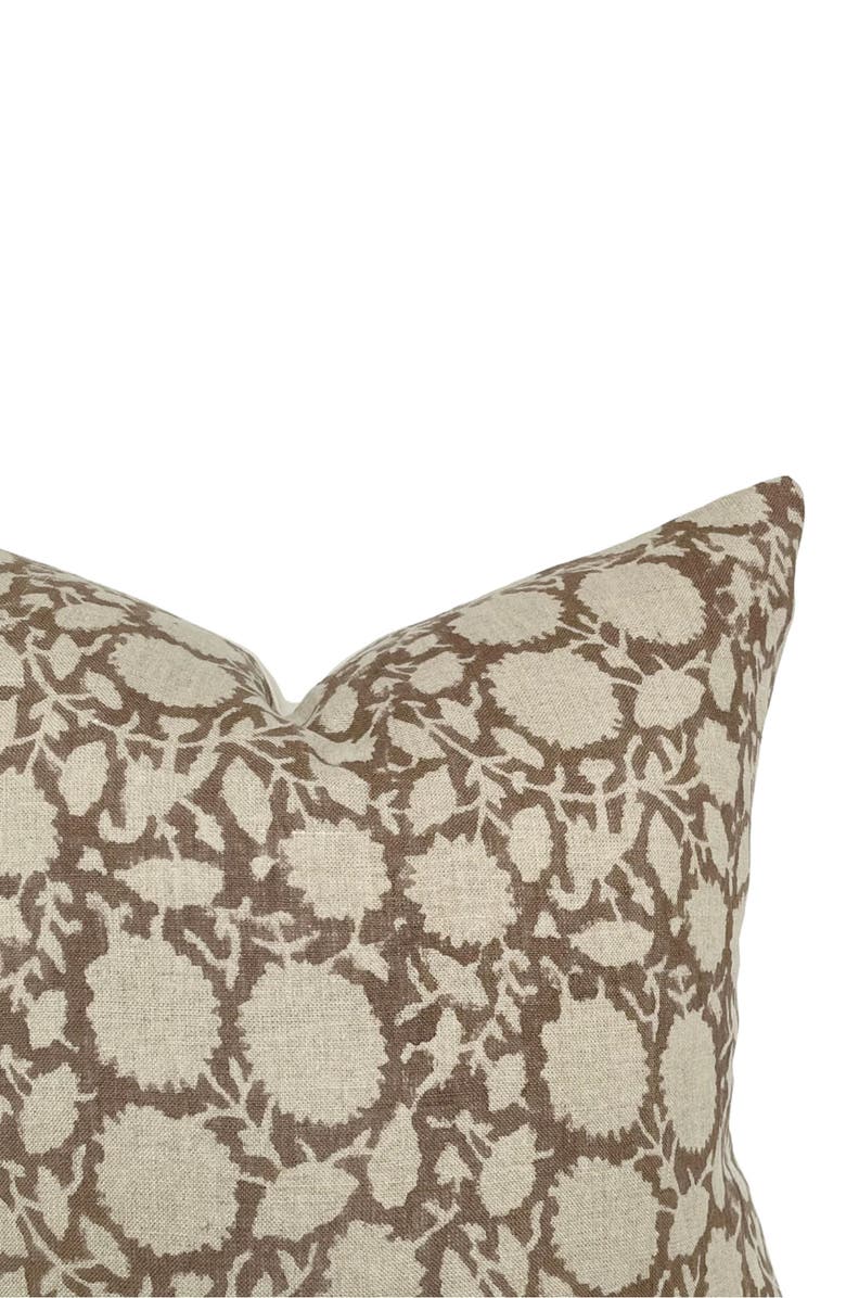 Linen & James Madison Dark Rose Floral Handblock Pillow Cover, Alternate, color, Dark Rose