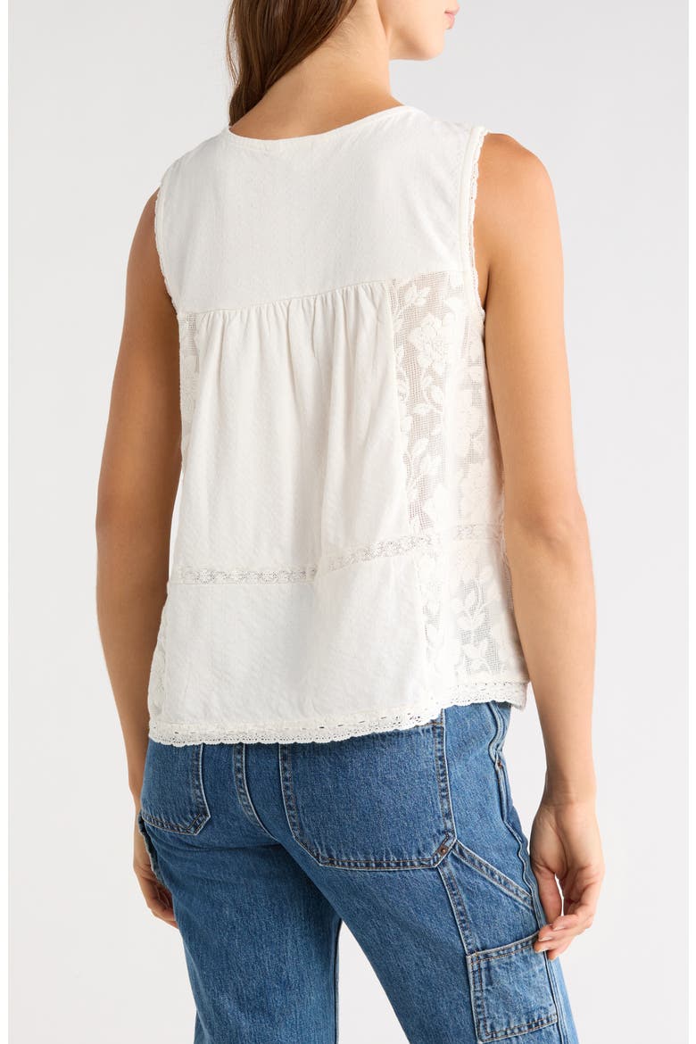 Embroidered Yoke Cotton Tank, Alternate, color, CREAM