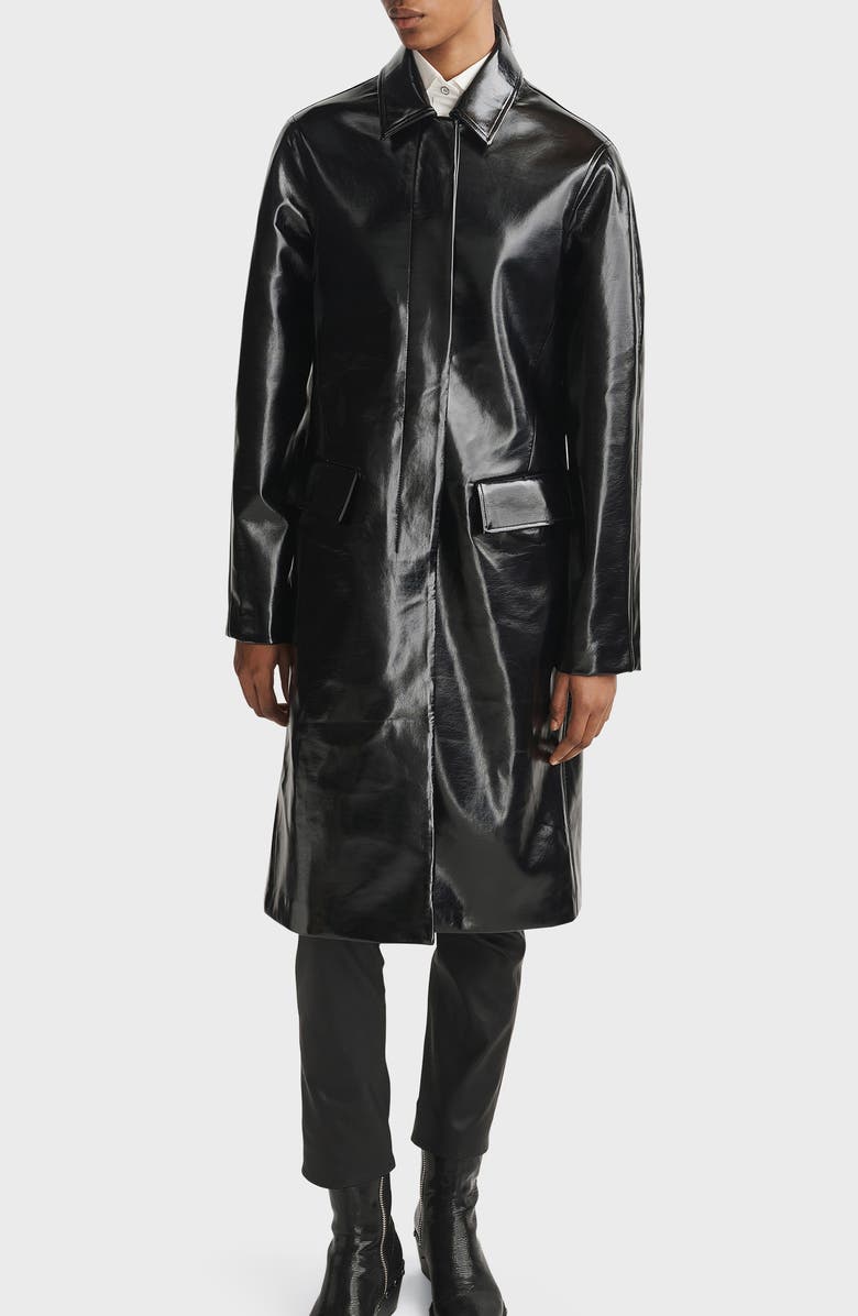 rag & bone Morin Faux Leather Coat, Alternate, color,