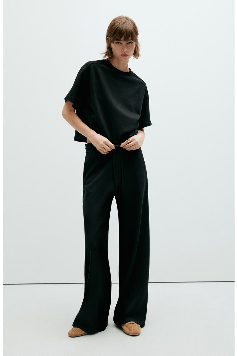 Seam Detail T-Shirt, Alternate, color, BLACK