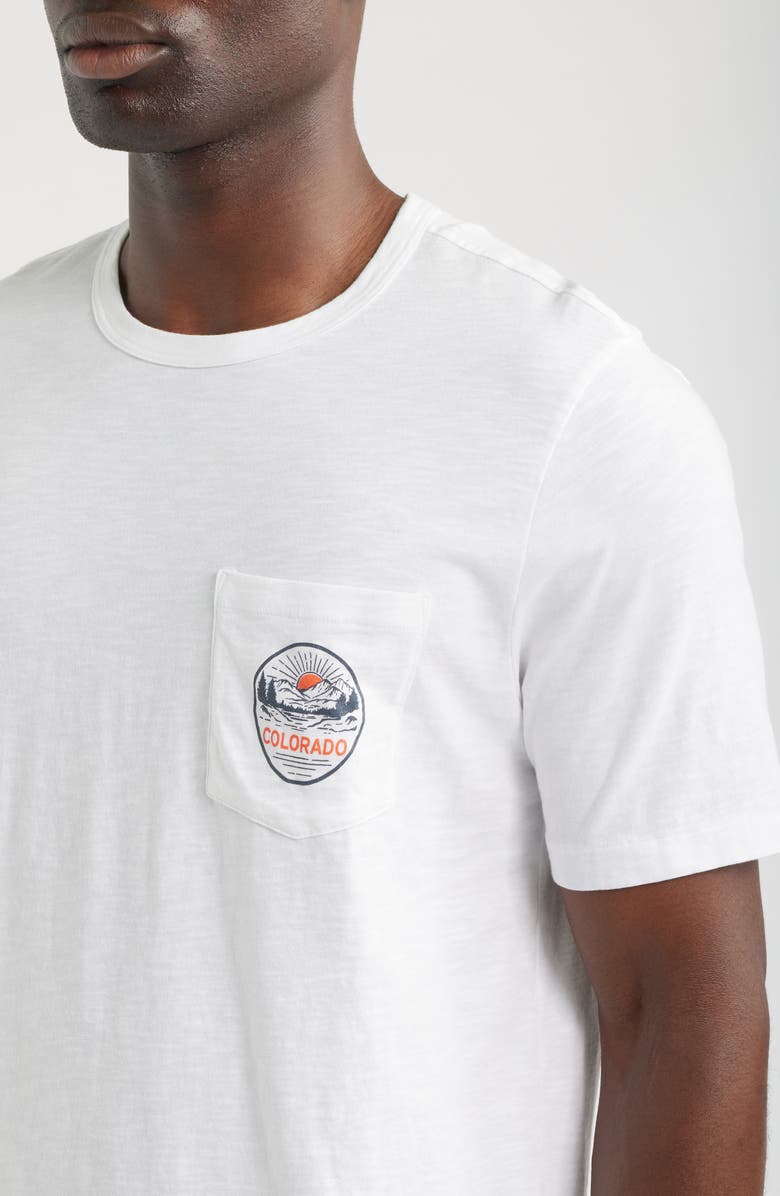 Faherty Sunwashed Colorado Graphic Pocket T-Shirt, Alternate, color, White