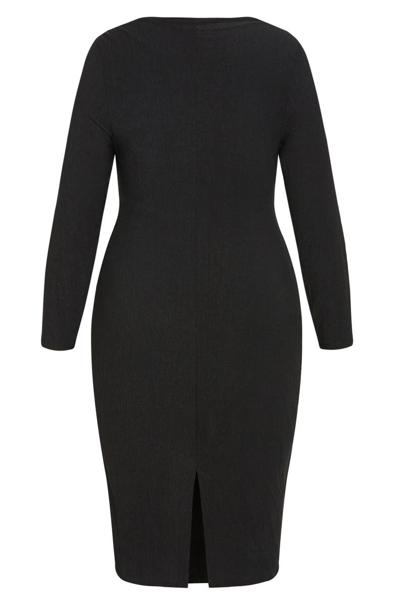 City Chic Kora Long Sleeve Dress, Alternate, color, Black