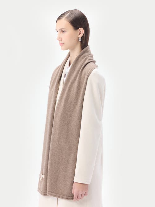 Gobi Mongolian Cashmere Cashmere Jersey Knit Scarf In Taupe