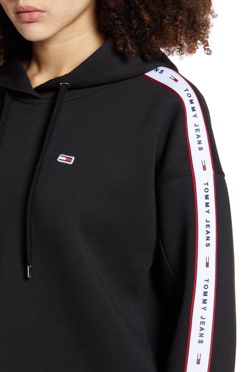 TOMMY JEANS Logo Tape Crop Hoodie, Alternate, color, 
