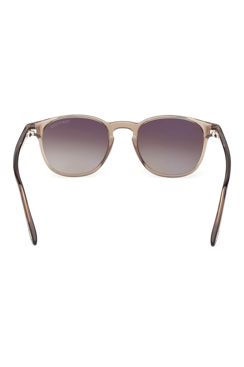 Holt 50mm Gradient Round Sunglasses, Alternate, color, BEIGE / SMOKE / GREEN LENS