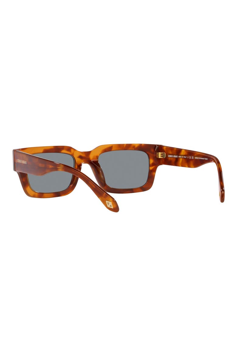 52mm Rectangular Sunglasses, Alternate, color, RED HAVANA