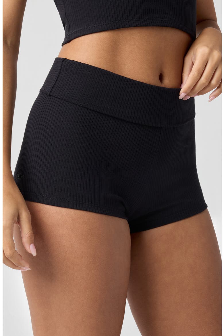 Shortie Rib Shorts, Main, color, BLACK