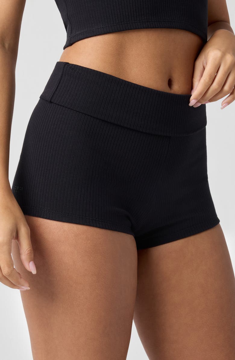 Florence by Mills Shortie Rib Shorts, Main, color, Black