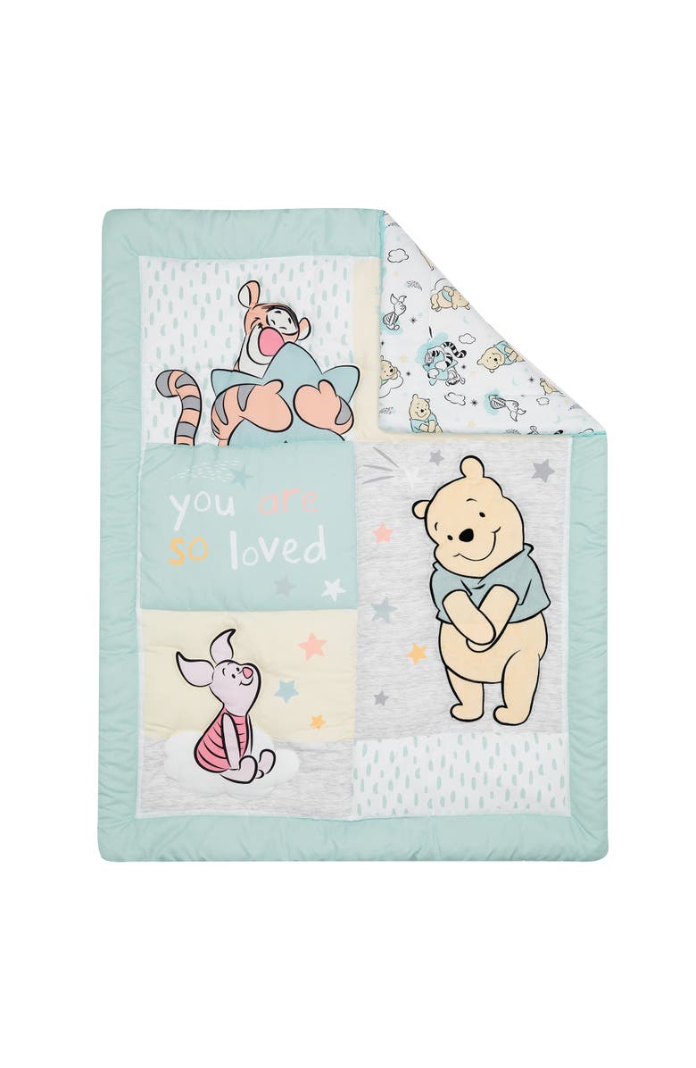 Lambs & Ivy Disney Baby Winnie the Pooh Hugs 3-Piece Nursery Crib Bedding Set, Alternate, color, Multicolor