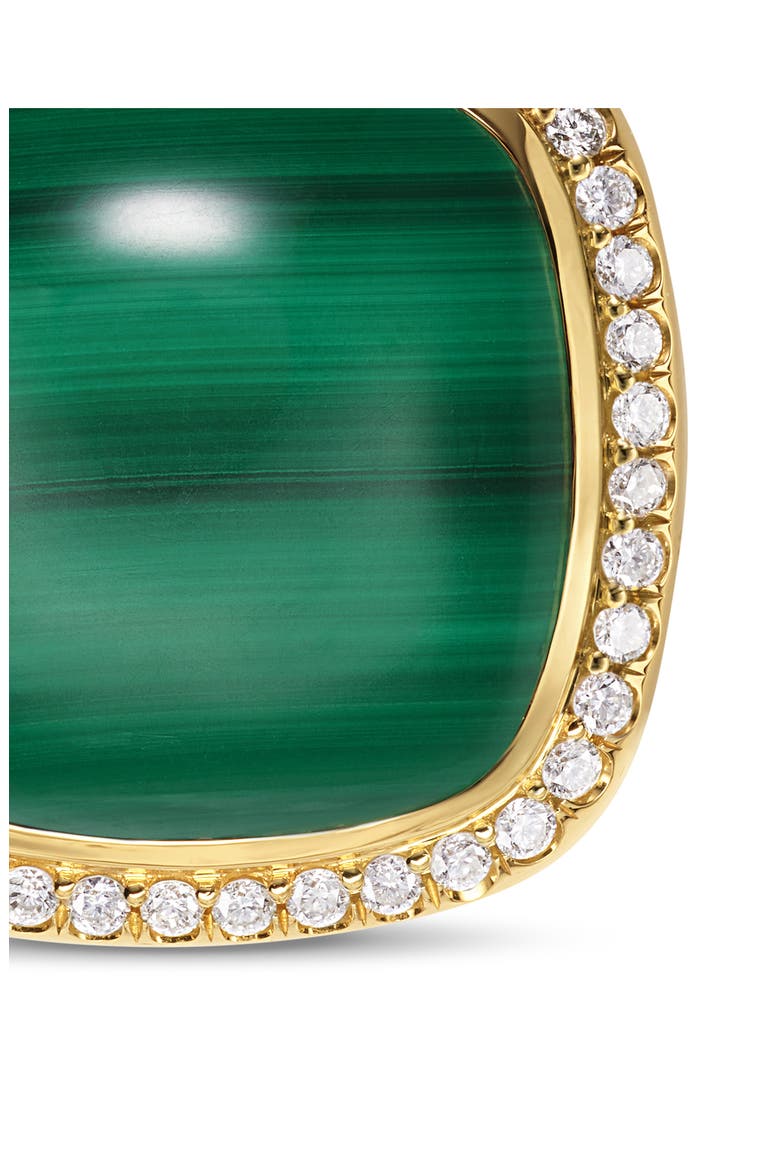 Albion® Pendant in 18K Yellow Gold with Diamonds, 15mm, Alternate, color, MALACHITE