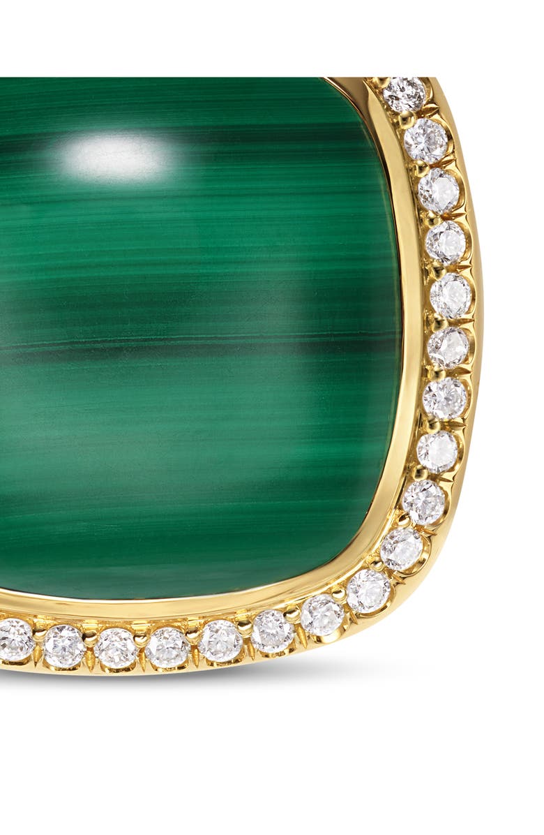 David Yurman Albion<sup>®</sup> Pendant in 18K Yellow Gold with Diamonds, 15mm, Alternate, color, Malachite