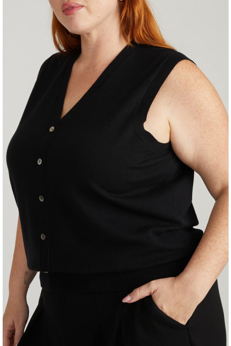 Frankie Sweater Vest, Alternate, color, BLACK
