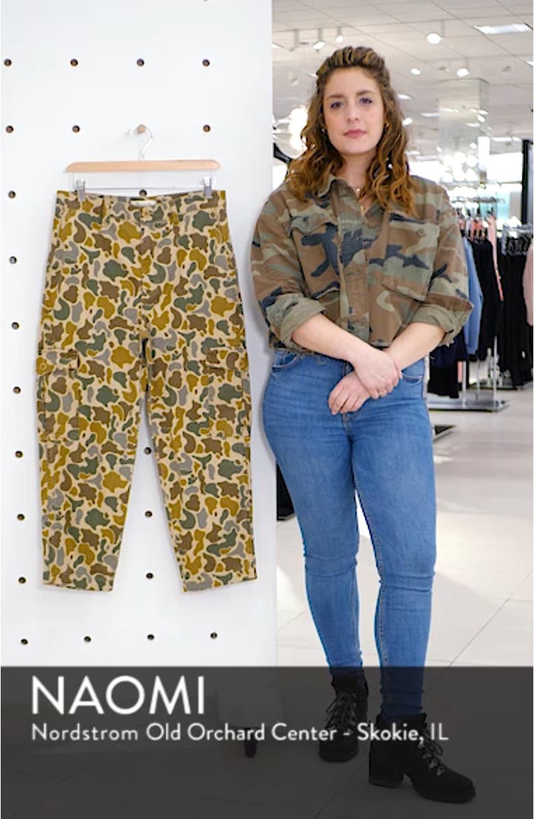 High Waist Camo Cargo Pants, sales video thumbnail