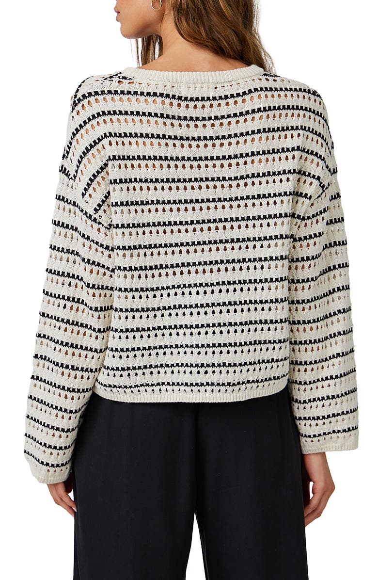 Bella Dahl Linen & Cotton Open Stitch Crewneck Sweater, Alternate, color, 