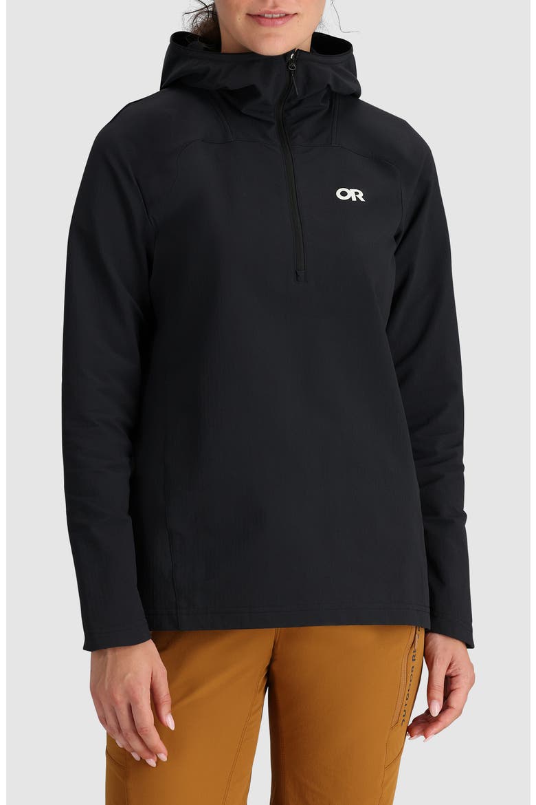 Freewheel MTB Half Zip Hoodie, Main, color, BLACK