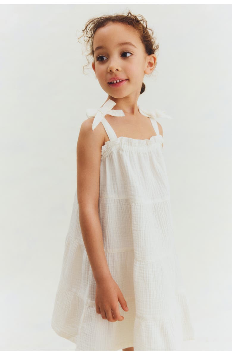 H&M Cotton Muslin Dress, Alternate, color, White