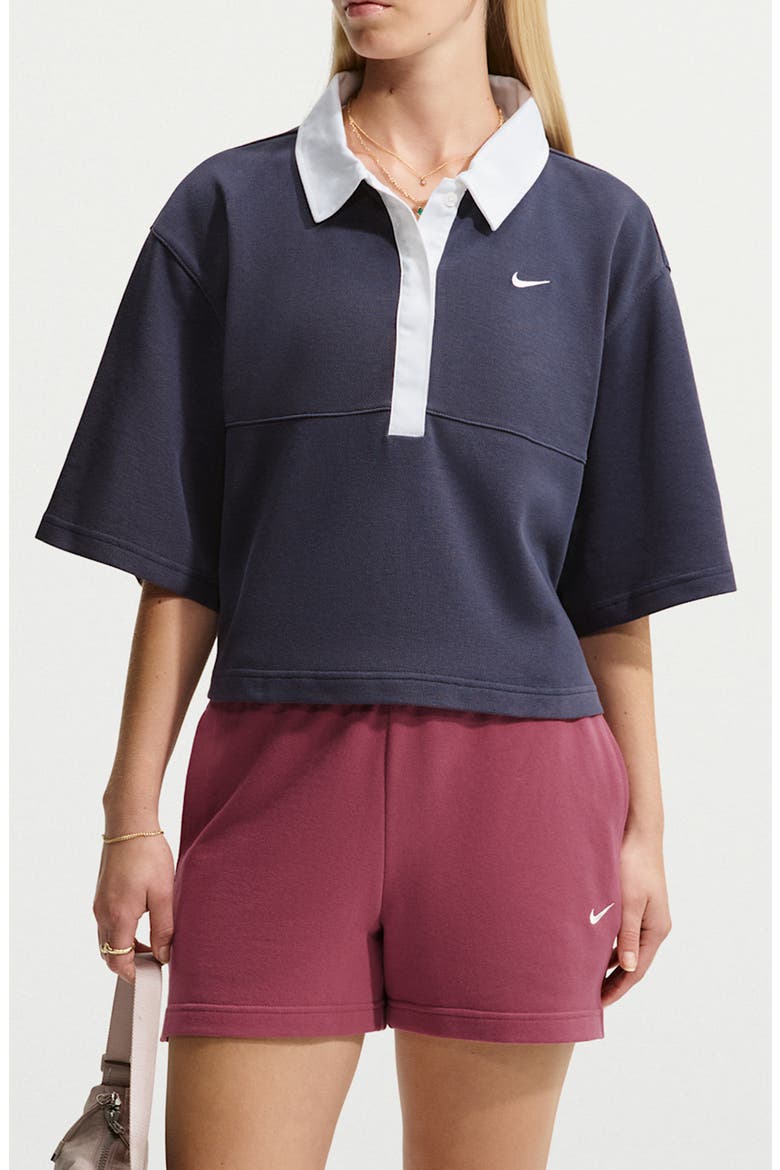 Sportswear Cropped Polo, Main, color, GRIDIRON/ WHITE